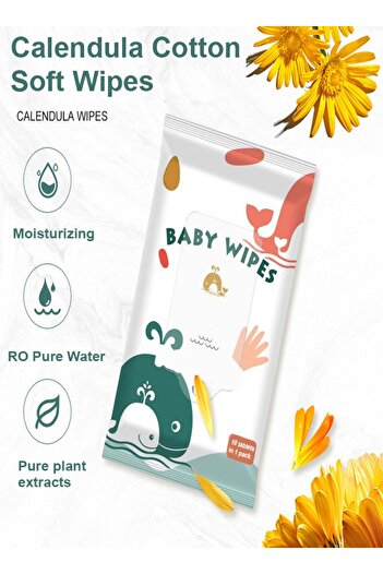 Raffine Multipurpose Pure Cleansing Soft Cotton Wet Baby Wipes for Delicate Skin 20x10 cm