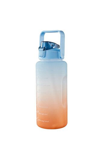 Raffine 2000 ml Portable Leak Proof Cute Water Bottle with Time Marker and Carry Handle