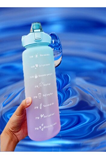Raffine 2000 ml Portable Leak Proof Cute Water Bottle with Time Marker and Carry Handle