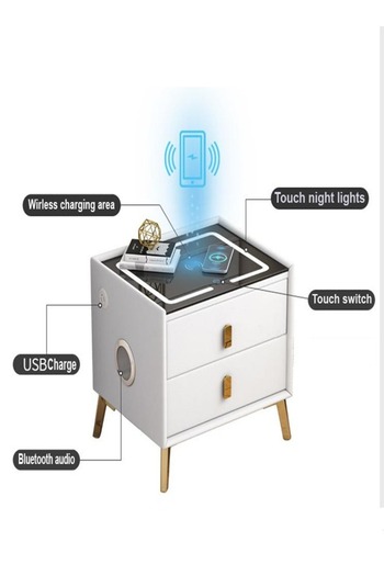Raffine Multifunction Smart Wireless Charging Nightstand Intelligent Design Light and Bluetooth Audio Speake