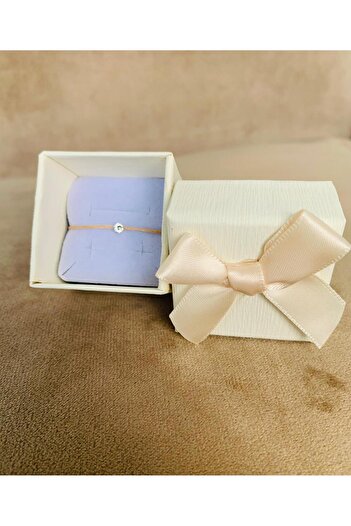 OEM Elegant Ring with Adjustable Cord and Swarovski Crystal - Beige