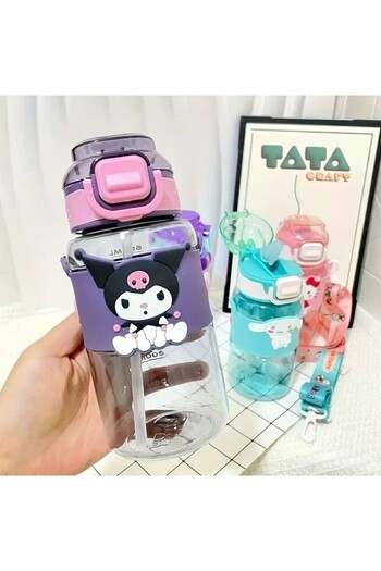 TATA CRAFT Sanrio 600ml Matara School Water Bottle with Hanger Children's School Supplies *Purple