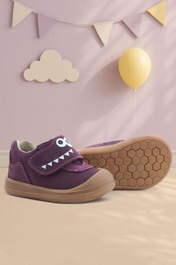 Rakerplus Dino Genuine Leather Purple Brown High Top Baby Shoes