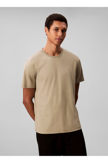 Calvin Klein Crew Neck Khaki Men's T-Shirt Lv04Lb275Glkj_Ss Supima Chest Emb C
