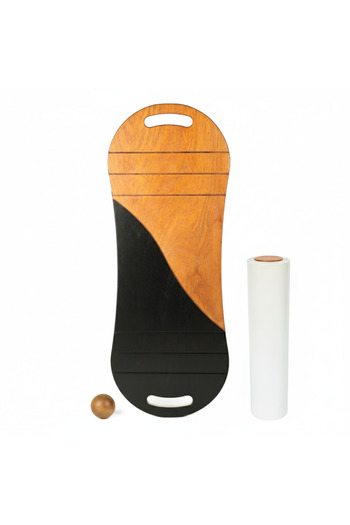 Wood Stone Art Double Function Balance Board - Balance Board, Gym Board, Rocket Board 73 X 28 cm