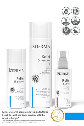 izderma Relief Kepek, Kızarıklık, Kaşıntı Ve Pullanma Karşıtı 3'lü Set