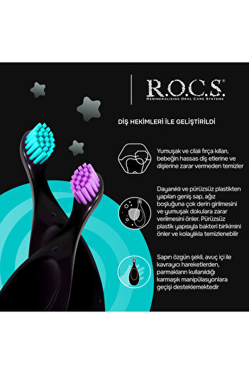 R.O.C.S. Baby Neon 0-3 Yaş Için Ekstra Yumuşak Diş Fırçası - Mor