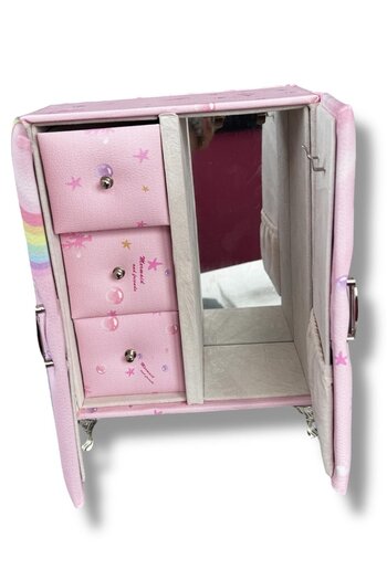 TAKIŞTIR Pink Color Mixed Figured Jewelry Cabinet/Organizer