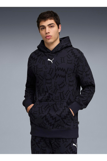 Puma 68953604 teamJAWS Post Game Hoodie Синій Капюшон Комір Regular Fit З принтом Чоловічий Світшот