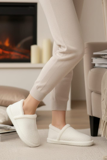 CEYDA SHOES Χειμερινές βελούδινες παντόφλες - Μπότες για το σπίτι, Χνουδωτά παπούτσια, Μπαλαρίνες, Δώρο
