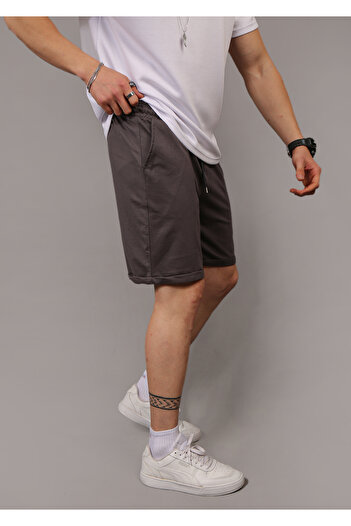 INFLUYENTE Men's Smoked Regular Cut Combed Cotton 100% Organic Cotton Summer Shorts with Pockets