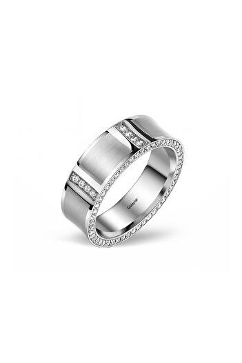 Diamond Line-Gülaylar Amore Koleksiyonu Kadın Taşlı Bijuteri Modern Alyans