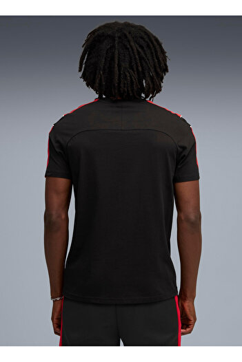 Puma 63276601 Ferrari Mt7 Tee Black Black Round Neck Regular Fit Straight Men's T-Shirt