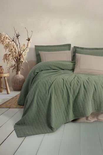 Cotton Box Natura Double Bedspread / Pique Set Vilo Green