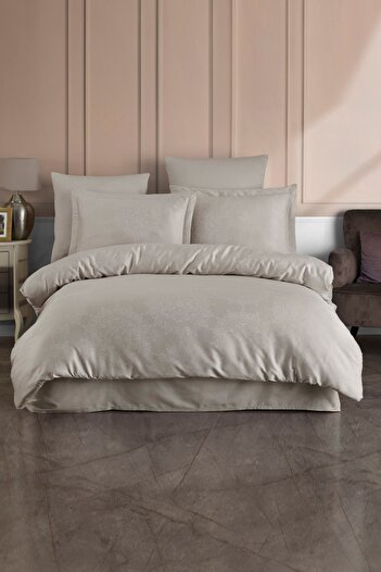 VAROL Liyosel Jacquard Duvet Cover Set Single - Nothingham Stone