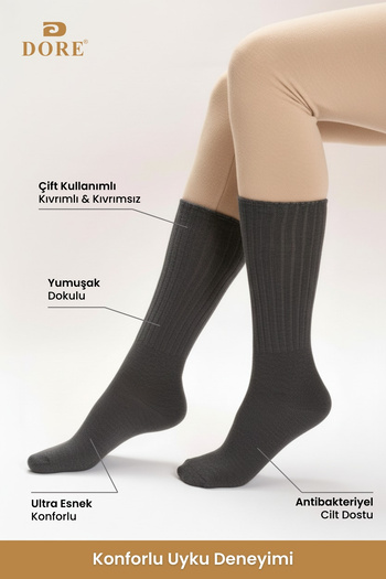Dore Original Women's 3 Pairs Soft Touch Premium Series Soft Textured Wool Corduroy Winter Sleeping Socks