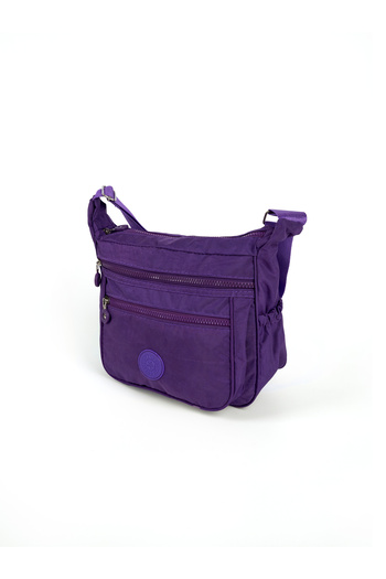FLEXON Waterproof Crinkle Fabric 4 Compartments 4 Zippers Shoulder Bag with Elastic Sides Messenger Bag