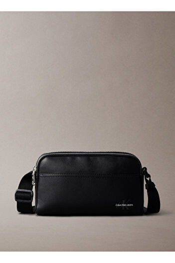 Calvin Klein Black Mono Logo Camera Crossover Bag