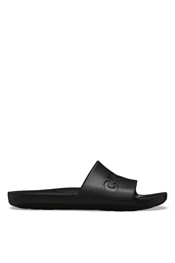 Crocs Λογότυπο μάρκας Unisex - Κομψές και αντιολισθητικές άνετες, ανθεκτικές παντόφλες μονής σόλας, μαύρες