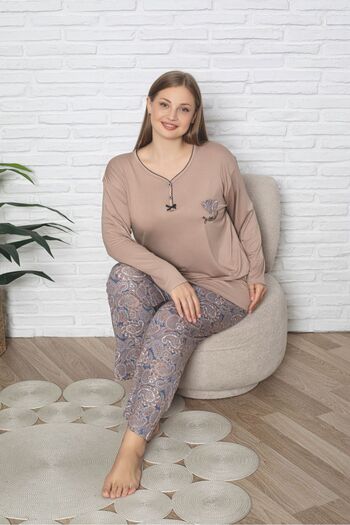 Asel Plus Size Lycra Combed Cotton Pajama Set