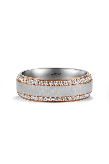 Diamond Line-Gülaylar Amore Koleksiyonu Kadın Taşlı Bijuteri Modern Alyans