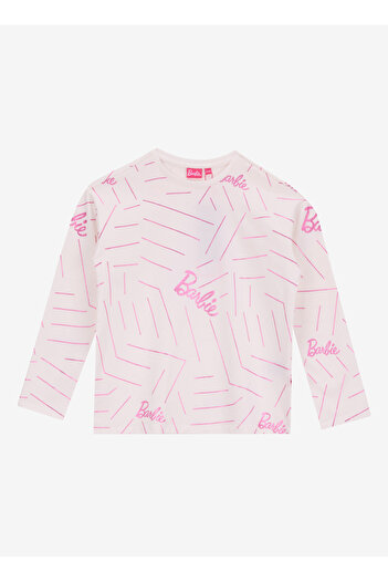Barbie Baskılı Ekru Kız Çocuk T-Shirt BRB5WG-TST6204