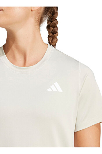 adidas JD6530 WE 3S CREW TEE Μπεζ μπλουζάκι με λαιμόκοψη κανονικό γυναικείο μπλουζάκι