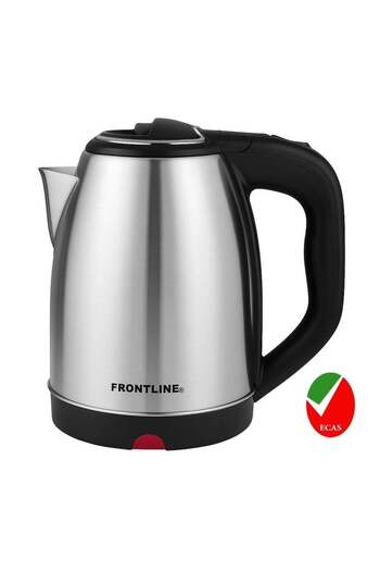 FRONTLINE Stainless Steel Electric Kettle 1.8 Liter, 1500W Fast Boil, Auto Shut-Off, Boil-Dry Protec