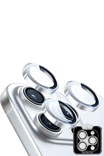 Evax (Safir) iPhone 16 Pro Max / 16 Pro Compatible Sapphire Camera Lens Protector with Easy Installation Attachment