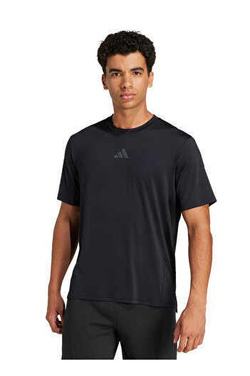 adidas JI8181 D4T ΕΝΤ. TEE Μαύρο ανδρικό μπλουζάκι με λαιμόκοψη κανονικό μονόχρωμο