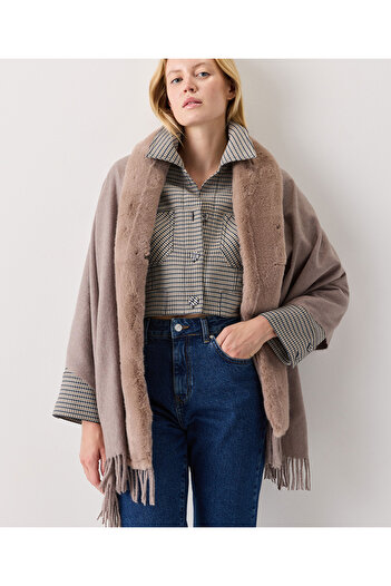 İpekyol Furry Faux Poncho