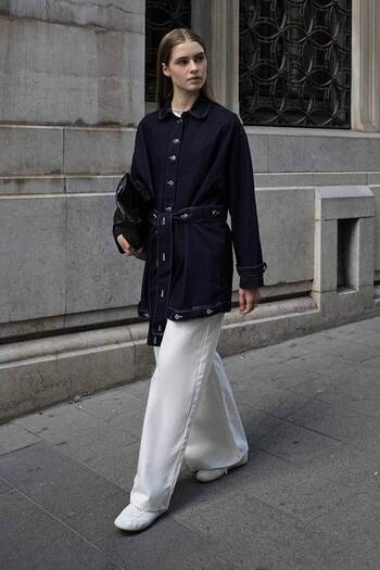 Hooopstore Μπουφάν Tilda Oversize Navy Blue Denim