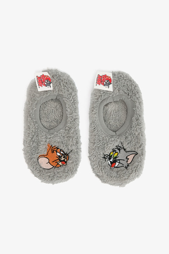 Penti Gray Boy's Tom & Jerry Non-Slip Sole Home Shoes