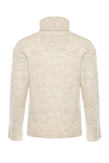 F&K 3X2 High Neck Feathered Sweater