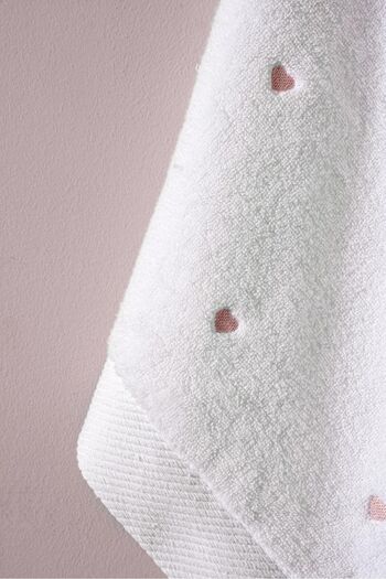 VAROL Love Series Micro Cotton Bathroom Set with Embroidery Detail