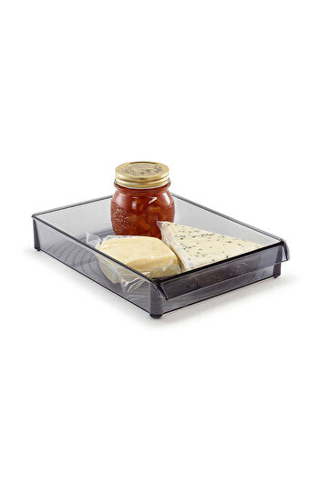 Prima Nova Transparent Black Refrigerator Cabinet Organizer - Shelf 205*280*50 Mm