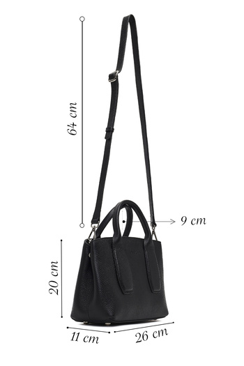 Derimod Women's Black Long Strap Classic Leather Shoulder Bag 25Sbd2311Ft