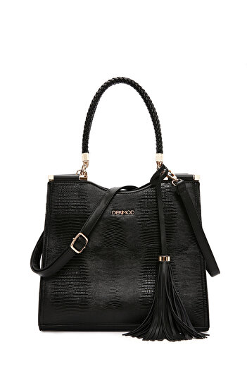 Derimod Women's Black Printed Long Strap Shoulder Bag 25Wbd263340