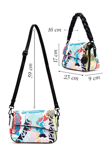 Derimod Women's White Long Strap Printed Shoulder Bag 25Sbd252326