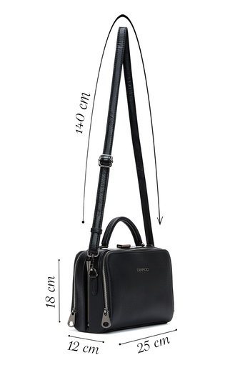 Derimod Women's Black Long Strap Shoulder Bag 25Wbd2466Ft
