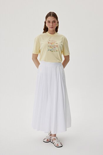 Buly Pi̇le Detail Fluffed Skirt