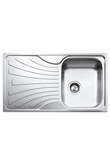 Teka NERISSA 50 B - حوض مطبخ مدمج بقطارة يمين - ستانلس ستيل - 86 سم - 40109218