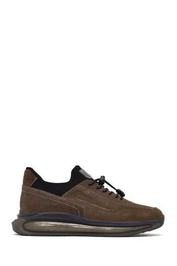Derimod Men's Mink Lace-Up Thick Sole Nubuck Leather Sneaker 25Wfd6821V3