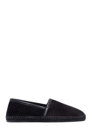 Derimod Men's Black Suede Leather Espadrille 25Sfd770214