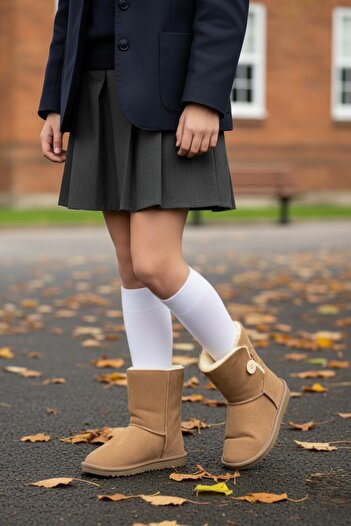 MUGGO Ki̇ddy Buttoned Fur Children's Winter Boots