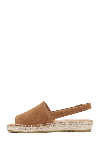 Derimod Women's Tan Back Tie Suede Leather Espadrille 25Sfd152810