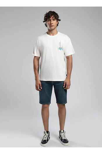 Lee Cooper Round Neck Ecru Men's T-Shirt 252 Lcm 242041 Kelvin Ecru