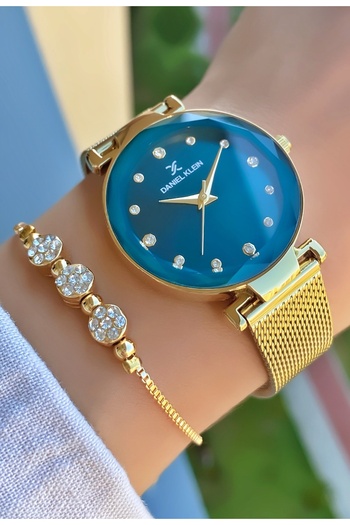 Daniel Klein Yellow Silver Watch – Not Strong Water Conduction with Mesh – Tarafettir – Give It as a Gift with Tenderness