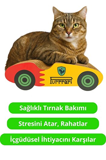 Miyav Purrari Cat Scratching Cardboard 30 cm – Double-Sided Scratching Board, Nail Care for Cats
