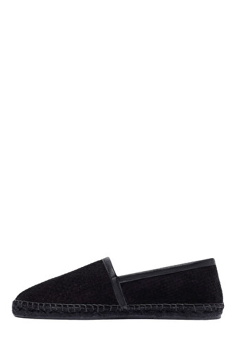 Derimod Men's Black Suede Leather Espadrille 25Sfd770214